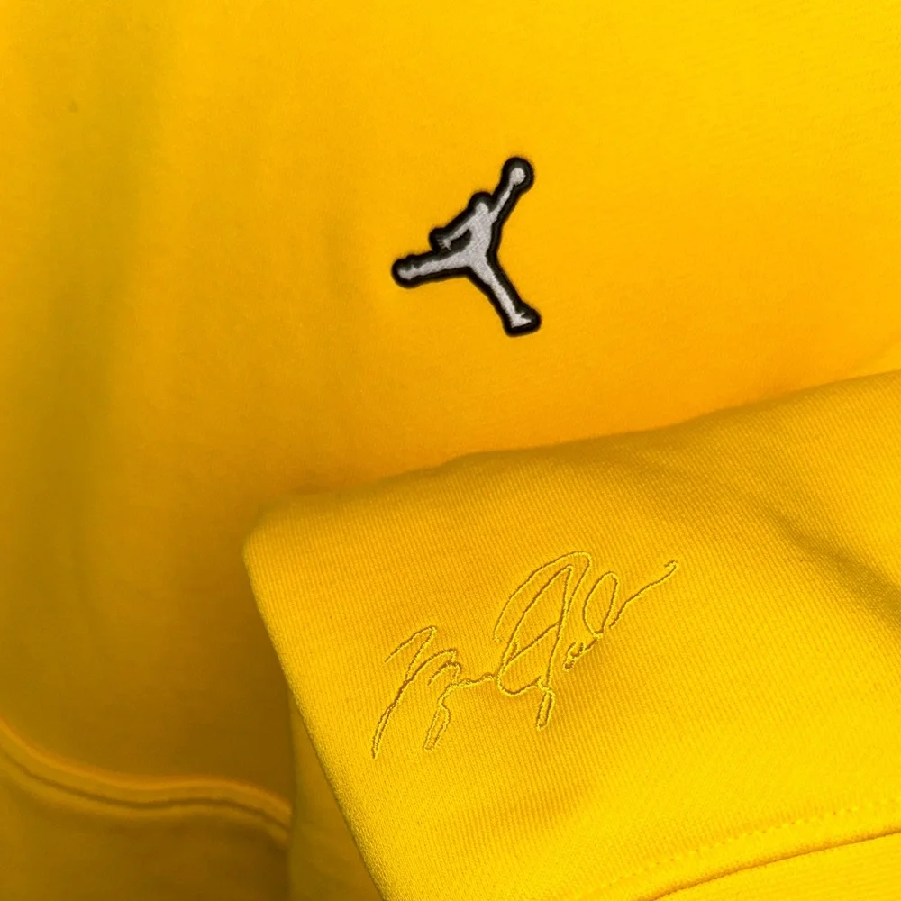 Jordan Yellow Pullover Hoodie with Jumpman Logo